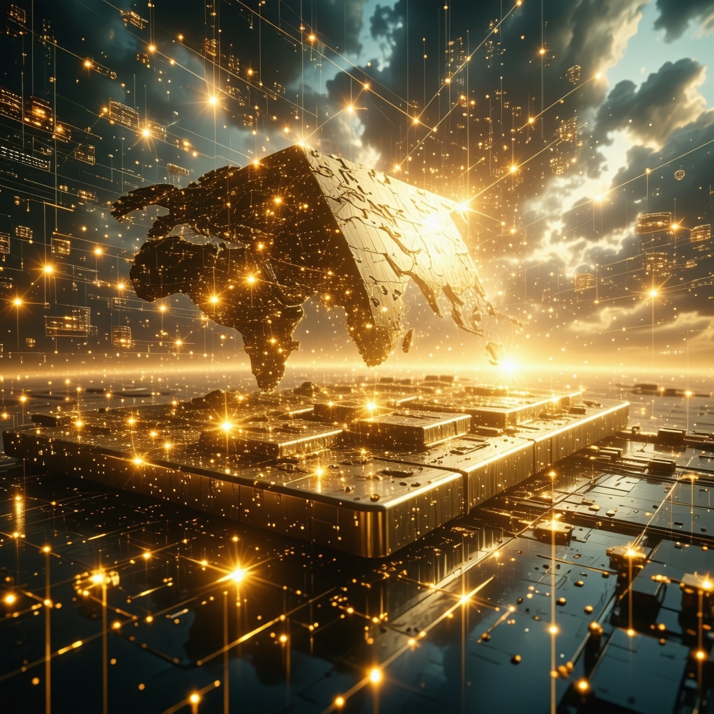 Futuristic digital interfaces for gold trading and analytics