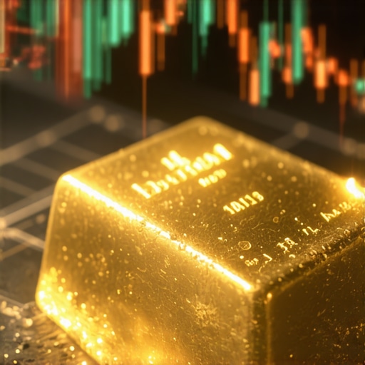 Advanced gold trading interface showing blockchain and AI analytics
