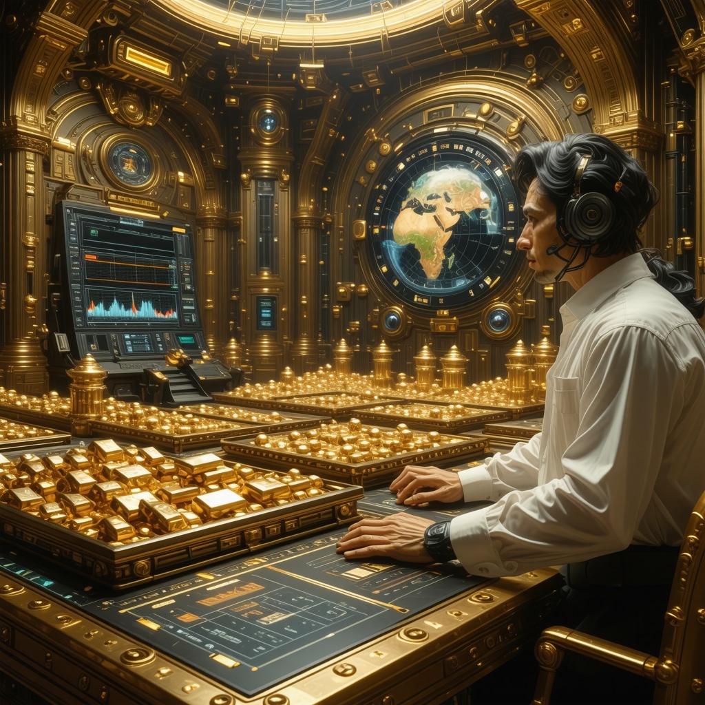 Advanced gold trading setup with AI, blockchain, and market analytics