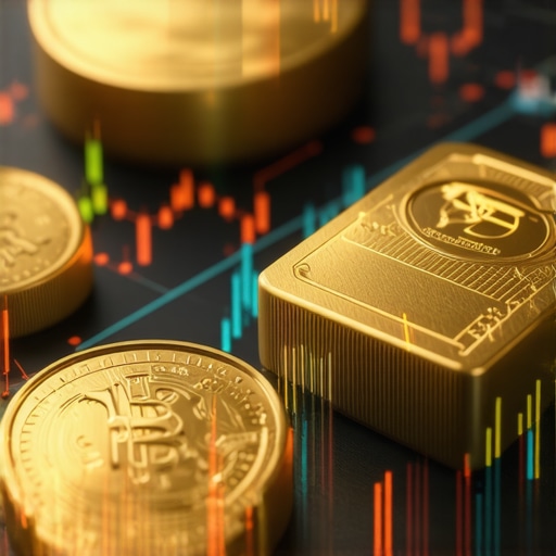 Digital gold trading platform with global market graphs and blockchain elements