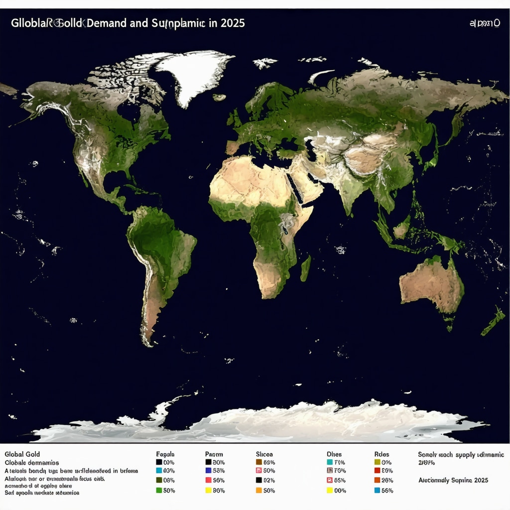 Infographic showing gold demand and supply trends worldwide in 2025