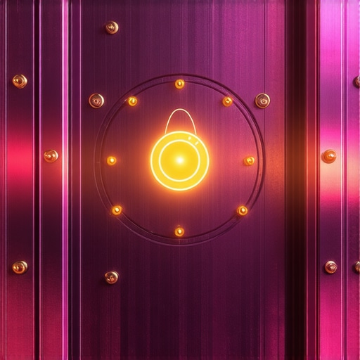 Modern vault with biometric and blockchain security features for gold storage.