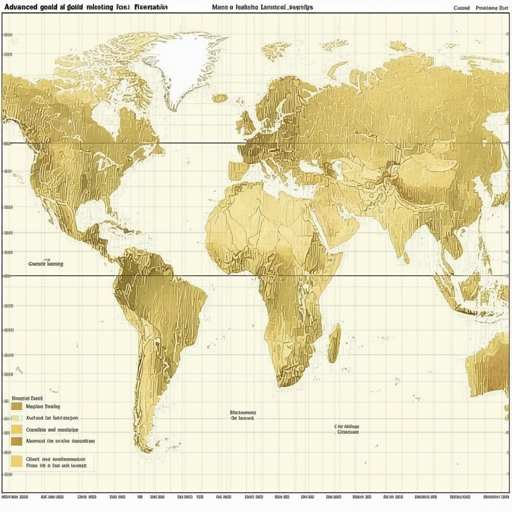 Gold trading chart with overlays of geopolitical risk and AI analytics