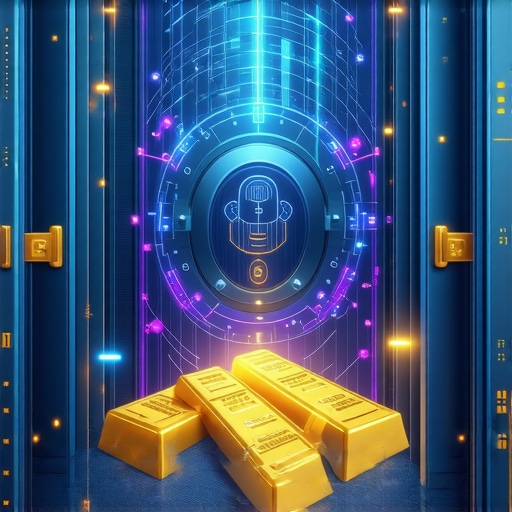 High-tech gold vault with blockchain and biometric security features