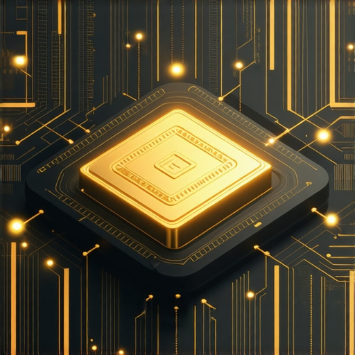 Futuristic quantum computer analyzing complex gold market data with digital graphs