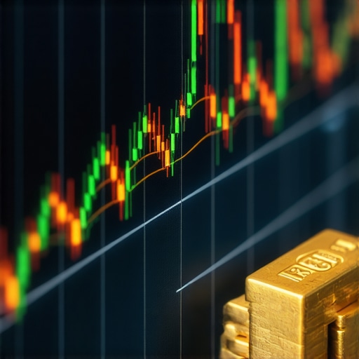 Futuristic dashboard displaying gold market data with AI and blockchain elements