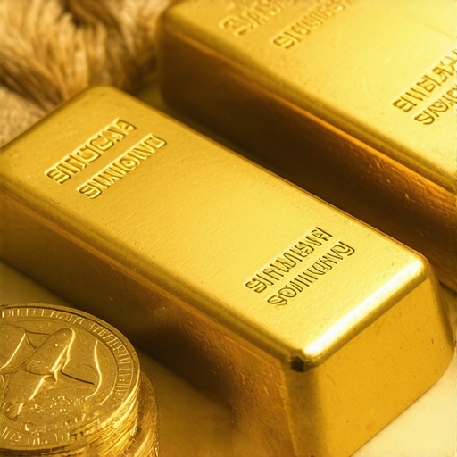 Gold bars and coins representing sustainable gold investment