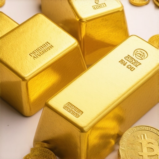 Gold bars and coins representing sustainable gold investment