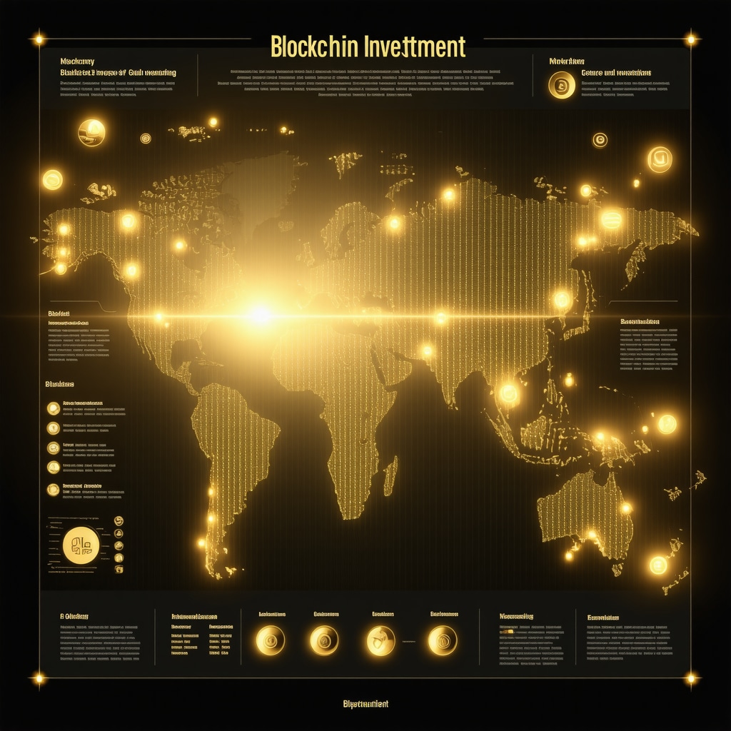 Infographic illustrating blockchain, AI, and market data analysis in gold investing