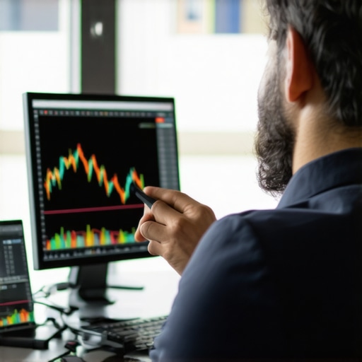 Investor analyzing gold market charts and digital assets