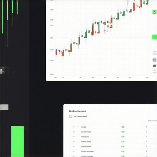 Futuristic gold trading dashboard with analytics and market trends