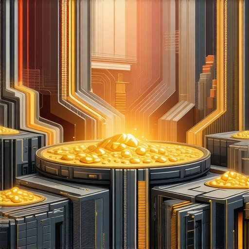 High-tech gold recycling facility with innovative machinery and digital interfaces