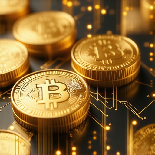 Visual representation of blockchain technology and digital gold tokens
