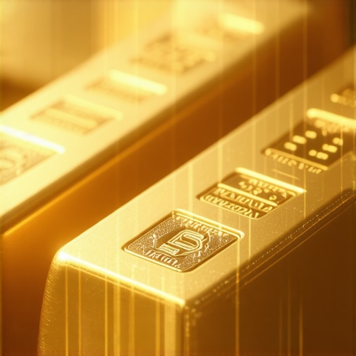 Visual representation of digital gold, blockchain certification, and AI analytics.