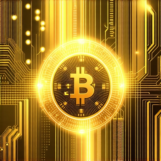 Futuristic digital gold assets on blockchain network
