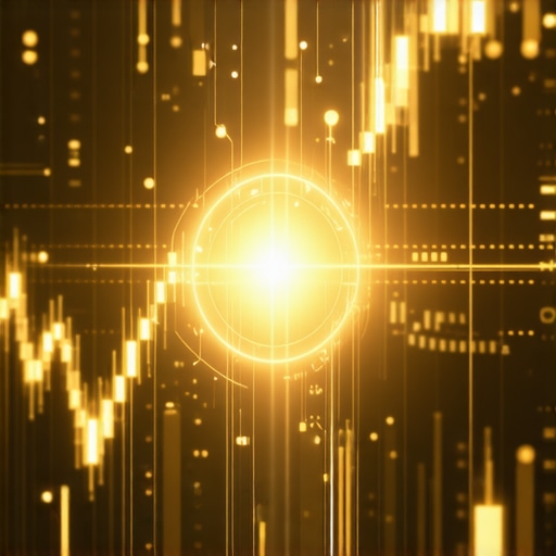 Futuristic visualization of blockchain and data analytics in gold trading