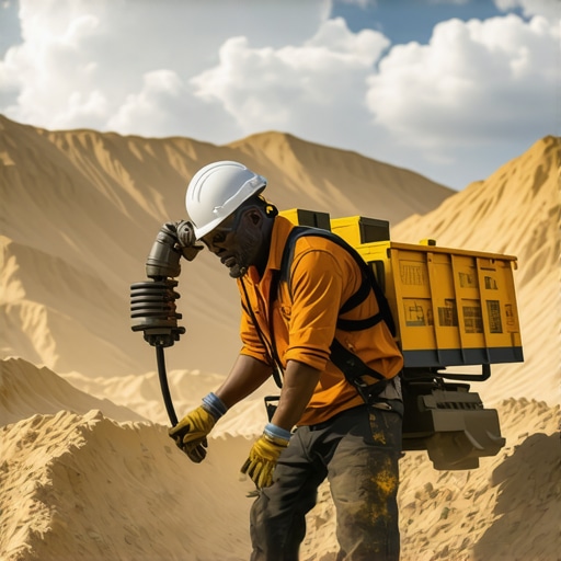 Automated gold mining site utilizing AI and IoT sensors, showcasing innovation in resource extraction.