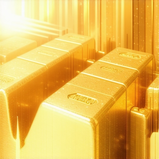 High-tech financial trading environment showcasing AI and blockchain technology in gold trading