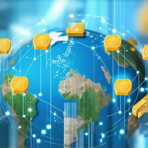A digital illustration showing a globe connected by digital nodes, with gold bars and tech icons overlayed, representing global demand and technological influence on gold