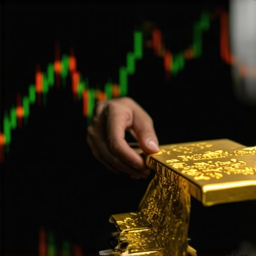 Financial analyst reviewing gold price charts with digital tools, symbolizing market analysis.