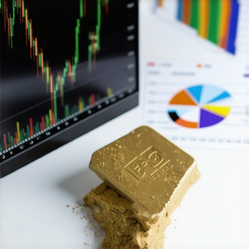 Financial analyst studying gold stock charts and data