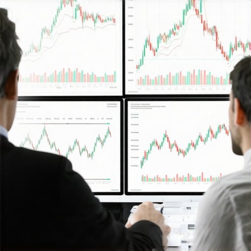 Trader analyzing complex gold market data and geopolitical trends
