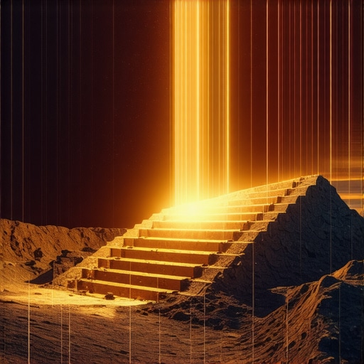 Futuristic gold mining operation with blockchain and robotic automation