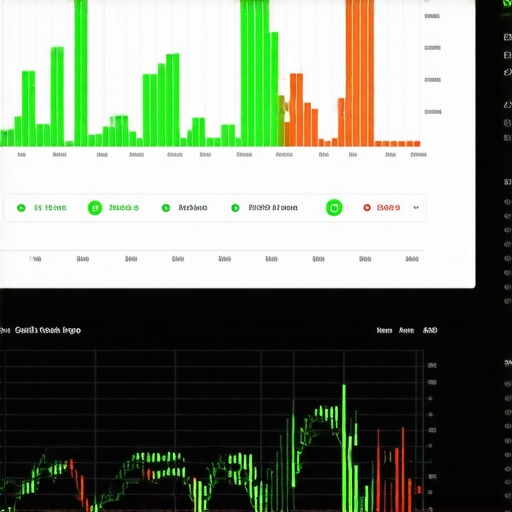 Futuristic gold trading platform with AI and green mining visuals