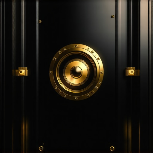 Futuristic gold vault with biometric and AI security systems