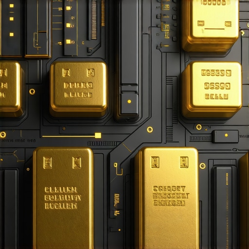 Advanced blockchain platform securing gold assets with digital interfaces and security features
