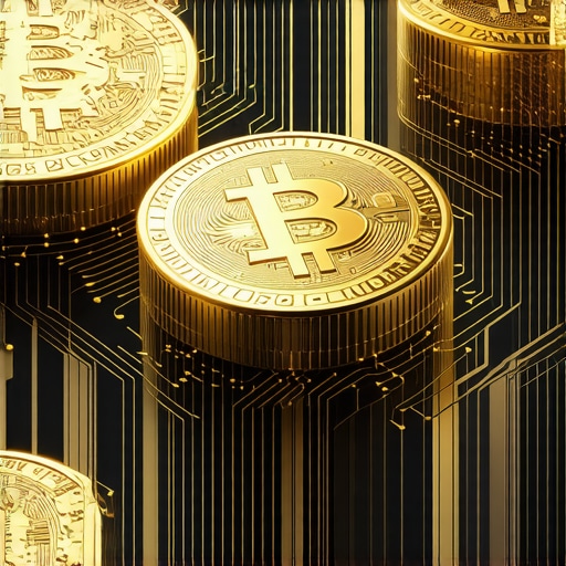 Revolutionizing Gold Investment with Blockchain in 2025 Futuristic digital gold tokens and blockchain technology in a financial setting