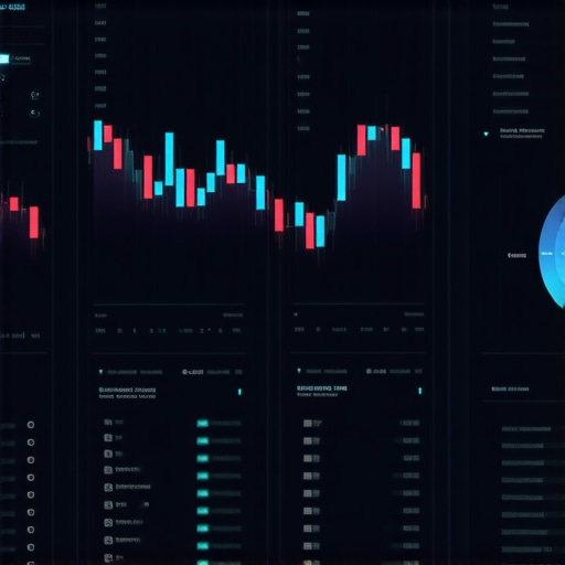 AI and Blockchain in Modern Asset Management Futuristic digital dashboard showing AI analytics and blockchain for portfolio optimization