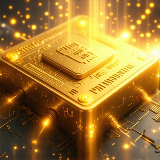 Blockchain Digital Gold Token Security Illustration of blockchain digital gold tokens secured in a vault