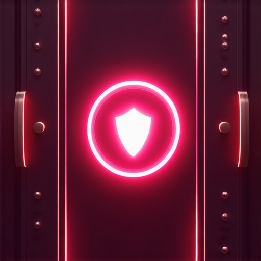 Secure vault with blockchain interface symbolizing authentication technology