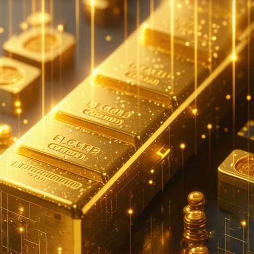 Blockchain Supply Chain for Gold Transparency 2025 Futuristic blockchain system visualizing gold supply chain transparency and traceability in 2025