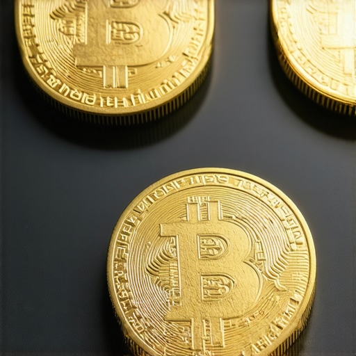 Gold Tokenization on Blockchain Illustration of gold tokens on blockchain network