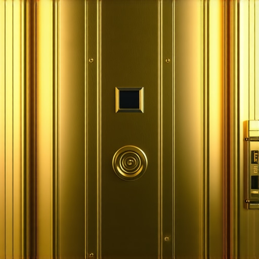 High-Tech Gold Vault Security System Futuristic gold vault with biometric access and blockchain technology