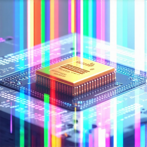 Quantum computer analyzing gold market data with advanced visualization