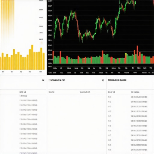 High-tech gold trading interface showing macroeconomic indicators and price trends