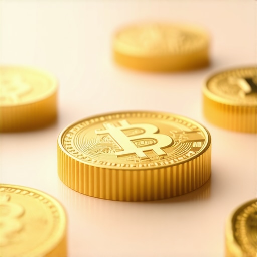 Blockchain Gold Tokens Digital gold tokens displayed on a blockchain ledger symbolizing transparency and security