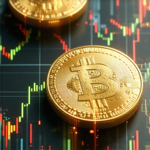 Digital Gold Tokens on Blockchain Illustration of digital gold tokens on blockchain network with financial graphs