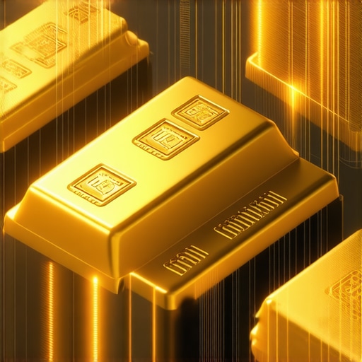 Illustration of blockchain technology integrated with digital gold trading platform