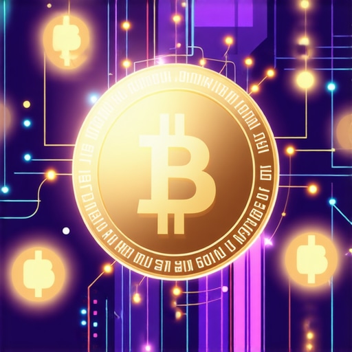 A futuristic coin combining gold and blockchain symbols, illustrating digital transformation in gold trading