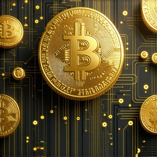 Digital Gold and Blockchain Security Illustration of blockchain technology facilitating digital gold transactions