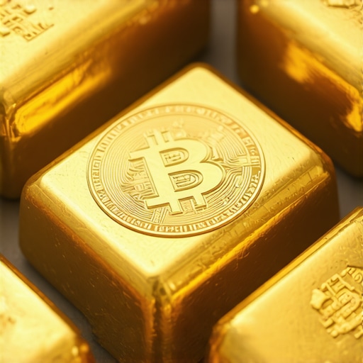 Visualization of digital gold tokens combined with physical gold bars, representing innovative investment options.