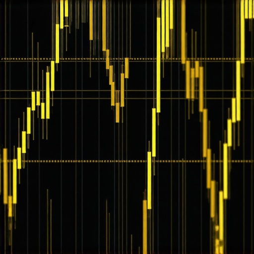 Futuristic Financial Dashboard for Gold Analysis High-tech financial dashboard displaying gold price trends and geopolitical risk indicators