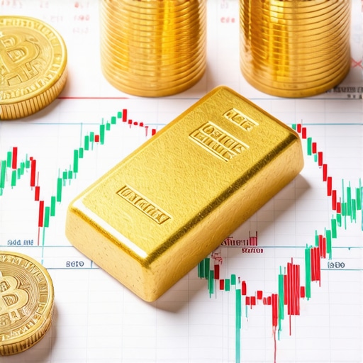 Gold Investment Portfolio 2025 Illustration of diverse gold investments including coins, ETFs, and physical bars with market analysis graphics.