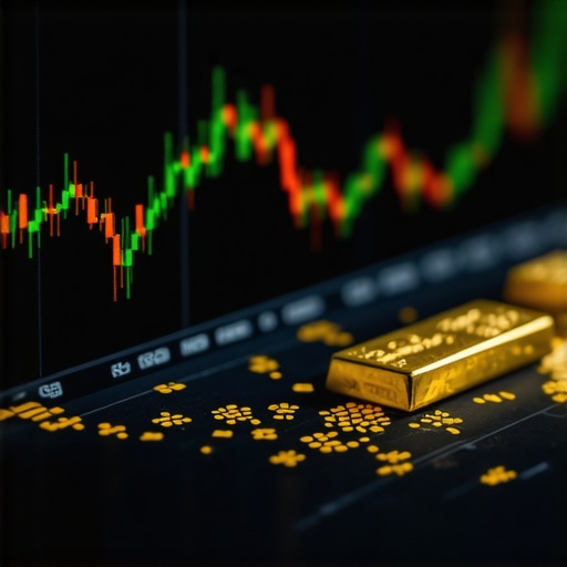 Financial analyst studying gold trends with technology