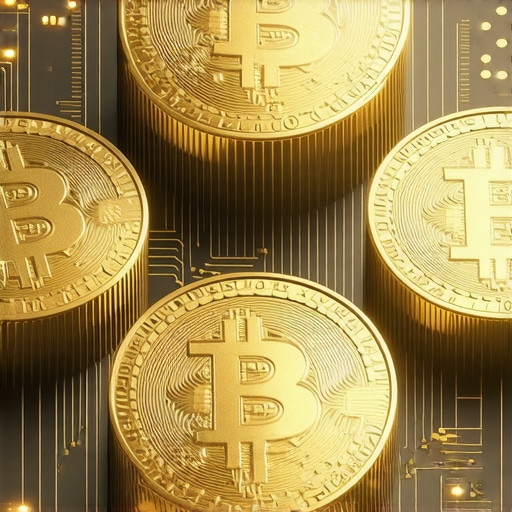 Gold-backed Digital Tokens on Blockchain Futuristic digital gold tokens displayed on a blockchain platform, illustrating security and transparency in modern investment