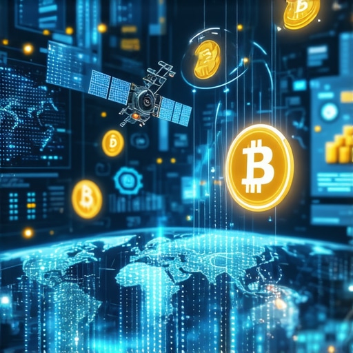 Satellite maps and AI data streams visualizing gold supply chain monitoring